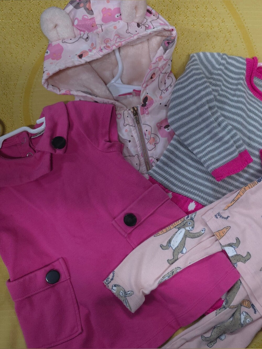 12 month Coordinated Bunny Bear Pink Baby Bundle